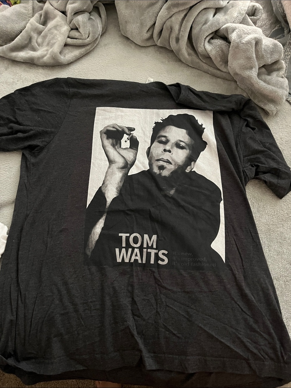 Black Graphic Tom Waits Tribute Men's T-Shirt brand new